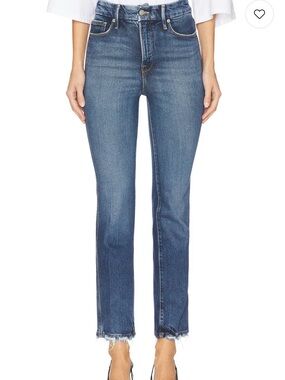 Good American EUC Indigo Blue High-Rise Straight Jeans Size 2